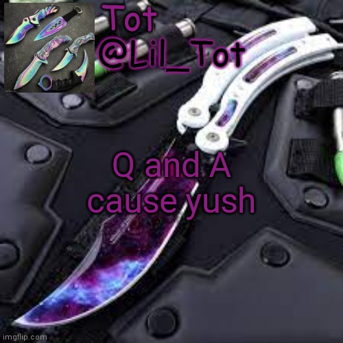 Lil_Tot Temp | Q and A cause yush | image tagged in lil_tot temp | made w/ Imgflip meme maker