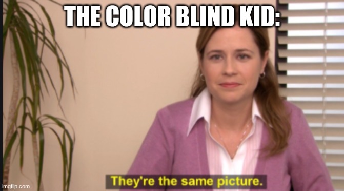 THE COLOR BLIND KID: | made w/ Imgflip meme maker