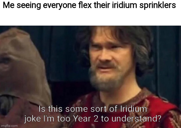 For the people who don't get this, shame on you | Me seeing everyone flex their iridium sprinklers; Is this some sort of Iridium joke I'm too Year 2 to understand? | image tagged in is this some sort of peasant joke,dank memes,memes,video games,funny,videogames | made w/ Imgflip meme maker