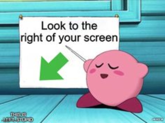 Kirby | image tagged in left,stupid | made w/ Imgflip meme maker