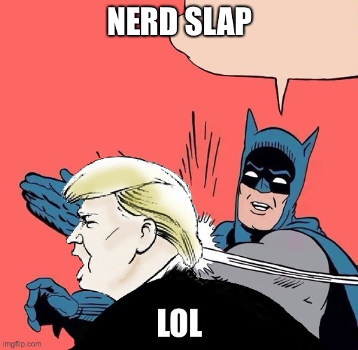 NERD SLAP LOL | image tagged in batman slaps trump | made w/ Imgflip meme maker