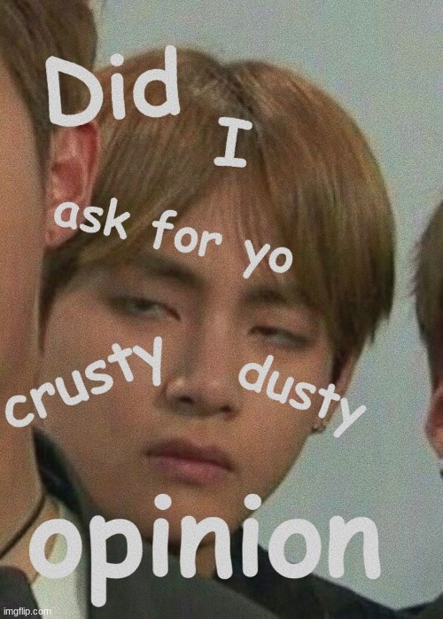 New temp lol | image tagged in did i ask for yo crusty dusty opinion | made w/ Imgflip meme maker