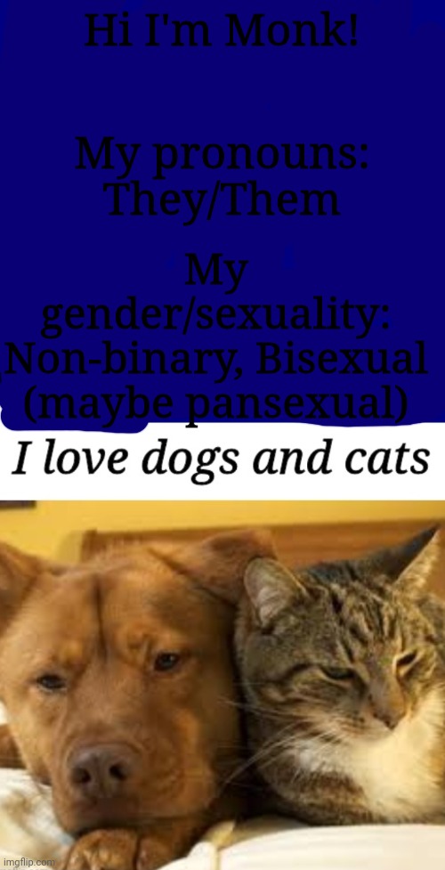 For weirdomonk (sorry I messed up first so I just colored I've the top) | Hi I'm Monk! My pronouns: They/Them; My gender/sexuality: Non-binary, Bisexual (maybe pansexual) | image tagged in floof | made w/ Imgflip meme maker