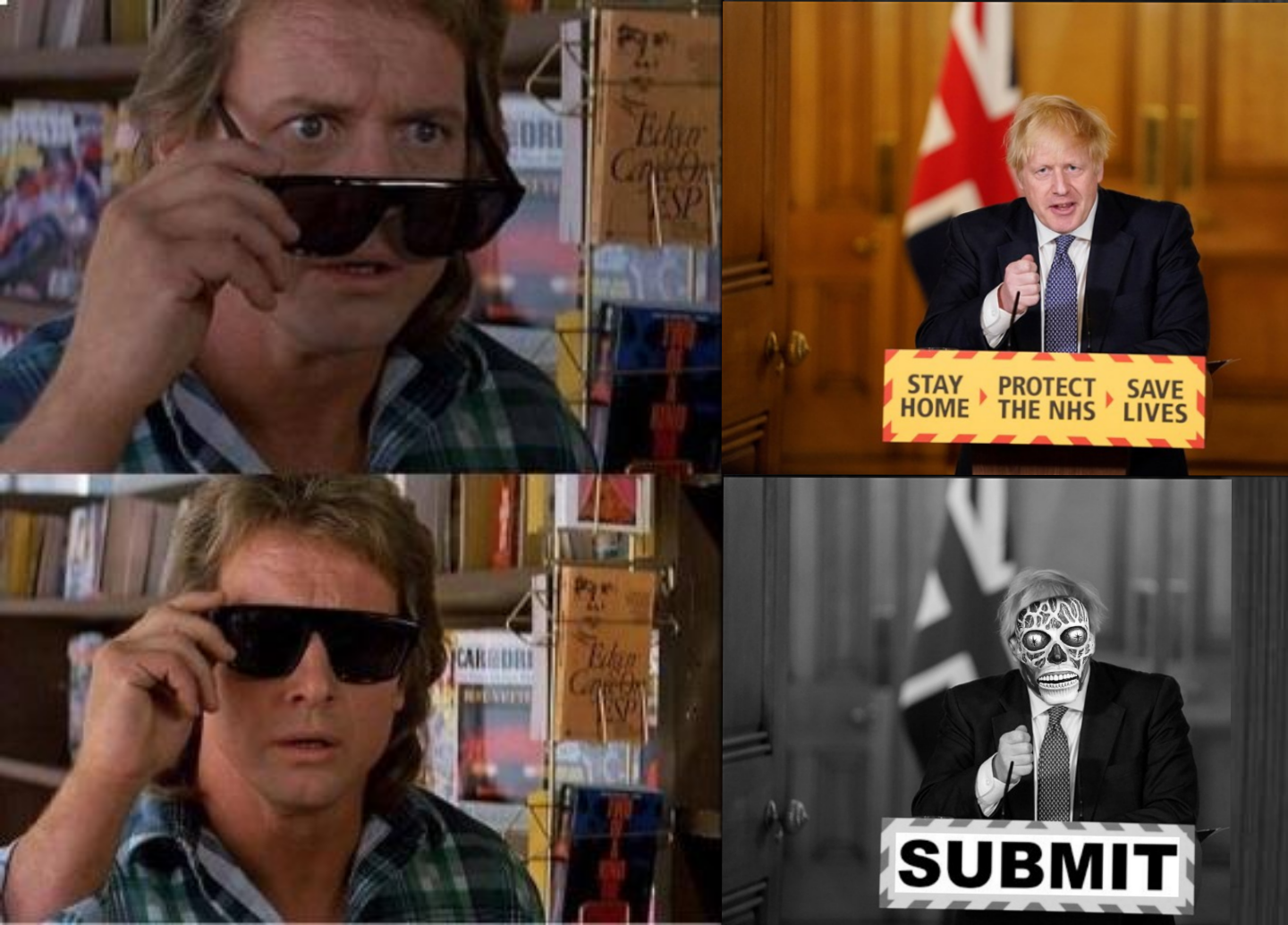 Boris Johnson They Live Blank Meme Template
