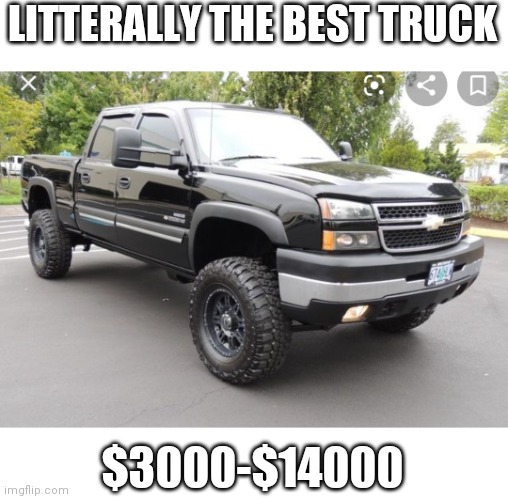 Supply and demand in a nutshell, the middle prices are usually the best | LITTERALLY THE BEST TRUCK; $3000-$14000 | made w/ Imgflip meme maker
