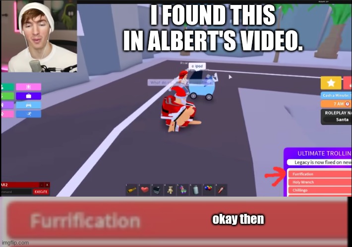 An interesting command to be sure. | I FOUND THIS IN ALBERT'S VIDEO. okay then | image tagged in uh oh | made w/ Imgflip meme maker