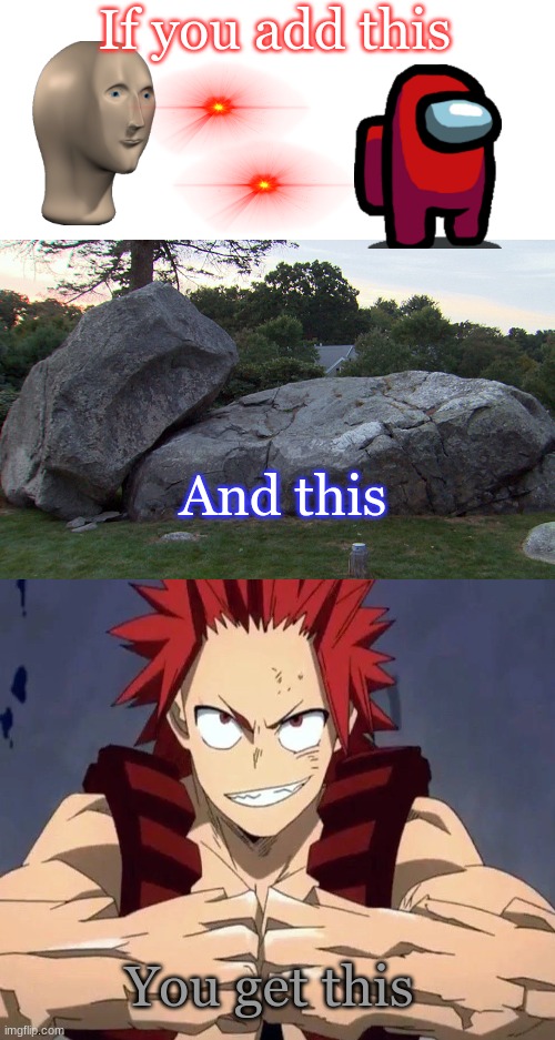 How to make Eijiro Kirishima | If you add this; And this; You get this | image tagged in blank white template,mha,my hero academia | made w/ Imgflip meme maker