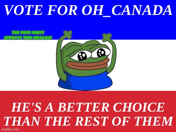 YOU KNOW IN YOUR HEART YOU WANT TO!
VOTE PEPE PARTY ON APRIL 29 | image tagged in pepe party,groove is in the heart,oh_canada,andrewfinlayson,imgflip_presidents,outstanding move | made w/ Imgflip meme maker