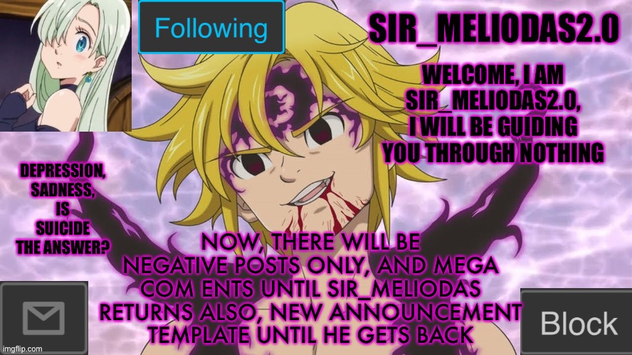 I will be here instead of h8m for a month | WELCOME, I AM SIR_MELIODAS2.0, I WILL BE GUIDING YOU THROUGH NOTHING; NOW, THERE WILL BE NEGATIVE POSTS ONLY, AND MEGA COM ENTS UNTIL SIR_MELIODAS RETURNS ALSO, NEW ANNOUNCEMENT TEMPLATE UNTIL HE GETS BACK | image tagged in sir_meliodas2 0 announcement template,disney killed star wars,star wars kills disney | made w/ Imgflip meme maker