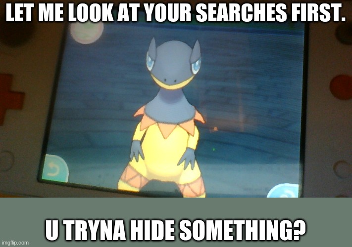 LET ME LOOK AT YOUR SEARCHES FIRST. U TRYNA HIDE SOMETHING? | made w/ Imgflip meme maker