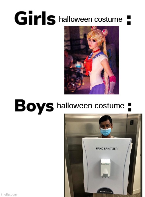 Haha Aramco goes brrrrr | halloween costume; halloween costume | image tagged in memes,boys vs girls,costume,saudi arabia,sailor moon,hand sanitizer | made w/ Imgflip meme maker
