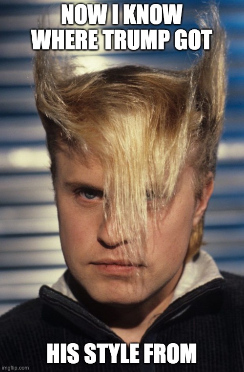 Flock of Seagulls | NOW I KNOW WHERE TRUMP GOT; HIS STYLE FROM | image tagged in flock of seagulls | made w/ Imgflip meme maker
