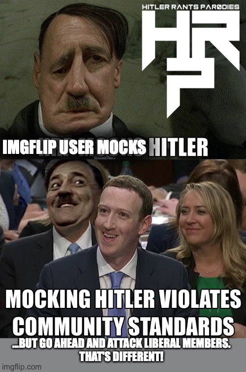 Imgflip community Moderators be like... |  IMGFLIP USER MOCKS; ...BUT GO AHEAD AND ATTACK LIBERAL MEMBERS.
THAT'S DIFFERENT! | made w/ Imgflip meme maker