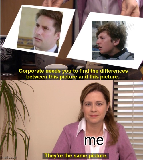 SAMMMEEEEE | me | image tagged in they the same,hopefully | made w/ Imgflip meme maker