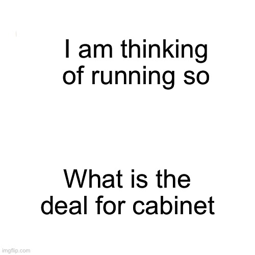 Question about running for office | I am thinking of running so; What is the deal for cabinet | image tagged in memes,drake hotline bling | made w/ Imgflip meme maker