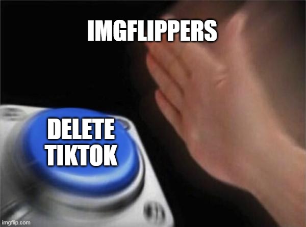 Blank Nut Button | IMGFLIPPERS; DELETE TIKTOK | image tagged in memes,blank nut button | made w/ Imgflip meme maker