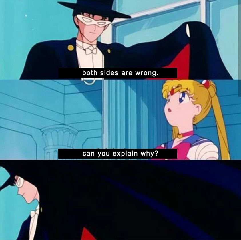 High Quality Tuxedo Mask Both Sides are Wrong Blank Meme Template