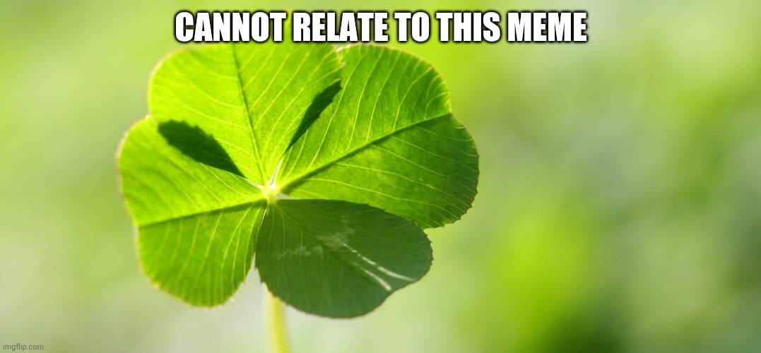 Lucky Luck clover | CANNOT RELATE TO THIS MEME | image tagged in lucky luck clover | made w/ Imgflip meme maker