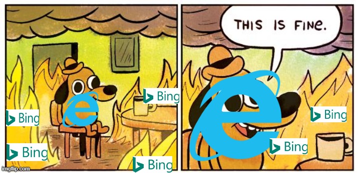 Lovely Browser | image tagged in memes,this is fine | made w/ Imgflip meme maker