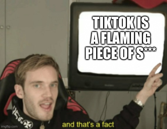 Its just the truth | TIKTOK IS A FLAMING PIECE OF S*** | image tagged in and that's a fact,tiktok sucks | made w/ Imgflip meme maker