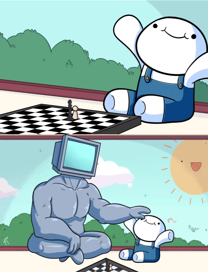 High Quality TheOdd1sout buff robot chess Blank Meme Template