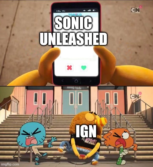 Gumball |  SONIC UNLEASHED; IGN | image tagged in gumball | made w/ Imgflip meme maker