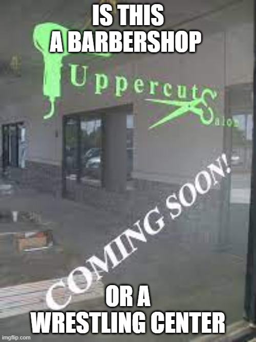 IS THIS A BARBERSHOP; OR A WRESTLING CENTER | made w/ Imgflip meme maker