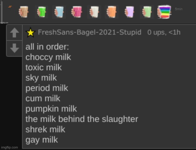 pfft- | image tagged in memes,milk,wtf,comments | made w/ Imgflip meme maker