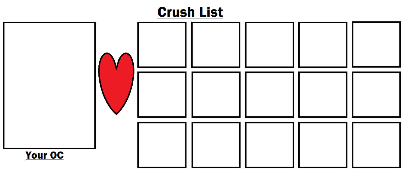 High Quality Crush List Blank Meme Template