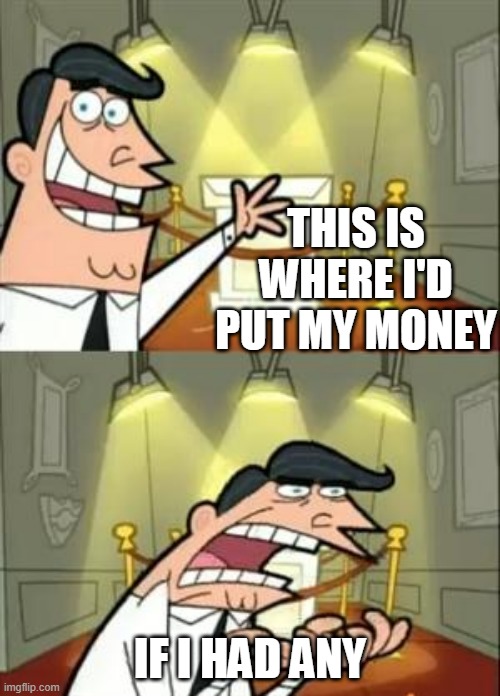 this is where id put my money if i had any | THIS IS WHERE I'D PUT MY MONEY; IF I HAD ANY | image tagged in memes,this is where i'd put my trophy if i had one | made w/ Imgflip meme maker