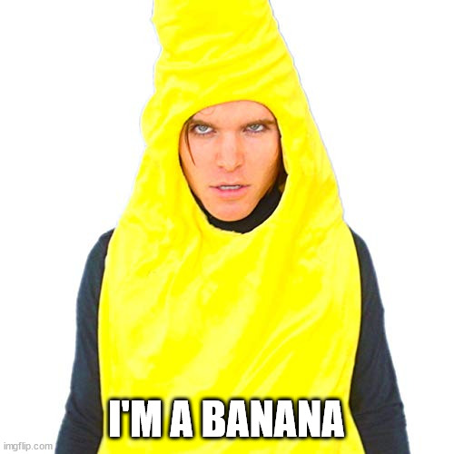 Onision I'm a banana | I'M A BANANA | image tagged in onision i'm a banana | made w/ Imgflip meme maker