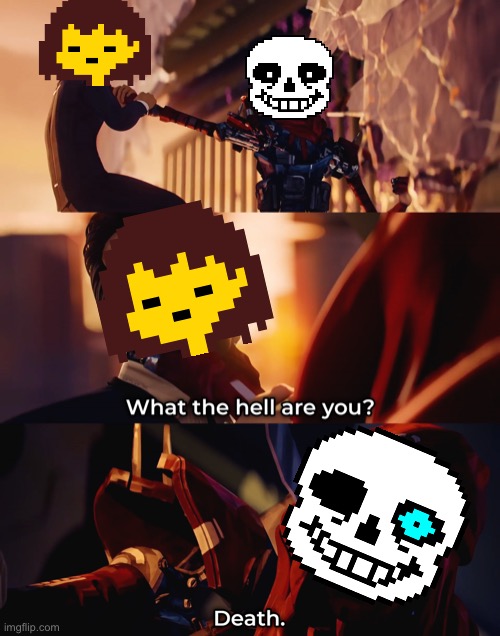 POV: it’s your first time doing the sans fight | image tagged in what the hell are you death | made w/ Imgflip meme maker