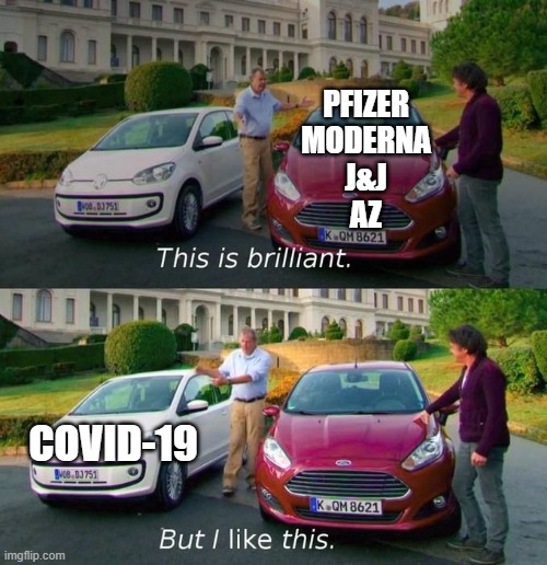 This Is Brilliant But I Like This | PFIZER
MODERNA
J&J
AZ; COVID-19 | image tagged in this is brilliant but i like this,idiots,antivax | made w/ Imgflip meme maker