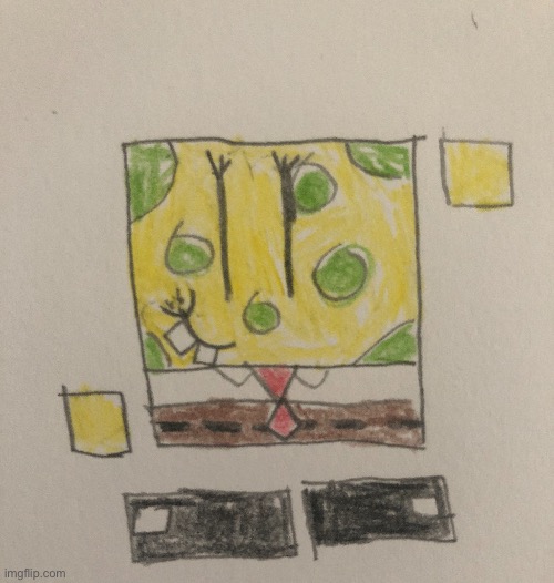 SpongeBob drawn as a Block-Topian | made w/ Imgflip meme maker