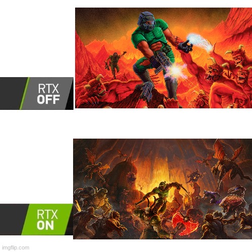 Doom Evolution!!!! | image tagged in rtx | made w/ Imgflip meme maker