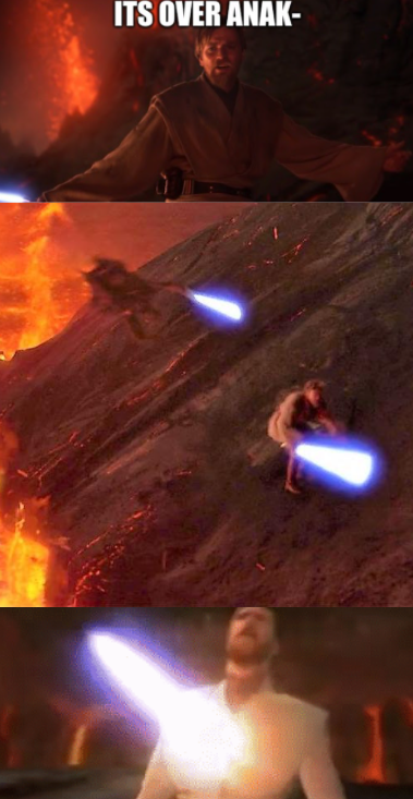 High Quality anakin gets the high ground Blank Meme Template