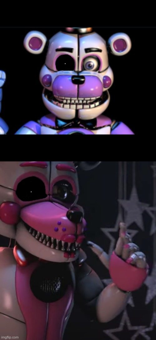Funtime Freddy and Funtime Foxy | image tagged in funtime freddy,funtime foxy | made w/ Imgflip meme maker