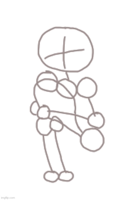 How to Draw with Cloud Step 1 A sketch with simple circles and lines | made w/ Imgflip meme maker