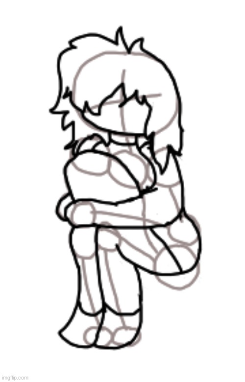 Step 2 outline in black or your choice of color (I choose black since it makes the drawing stand out) | made w/ Imgflip meme maker