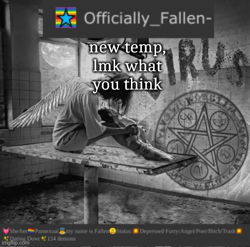 lmao | new temp, lmk what you think | image tagged in fallen | made w/ Imgflip meme maker