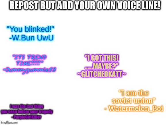 ITS TREND TIME!!!!! | “ITS TREND TIME!!!!!” -Jummygummie53 | made w/ Imgflip meme maker