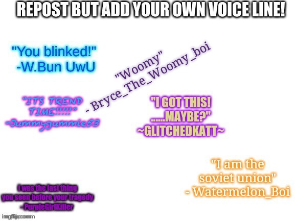 "Woomy" 
- Bryce_The_Woomy_boi | made w/ Imgflip meme maker