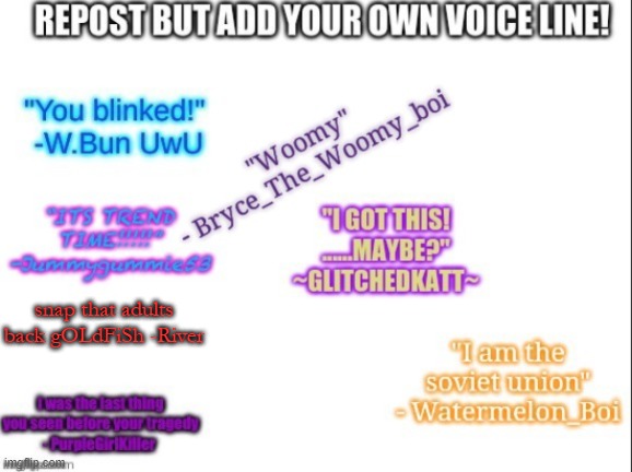 snap that adults back gOLdFiSh -River | made w/ Imgflip meme maker