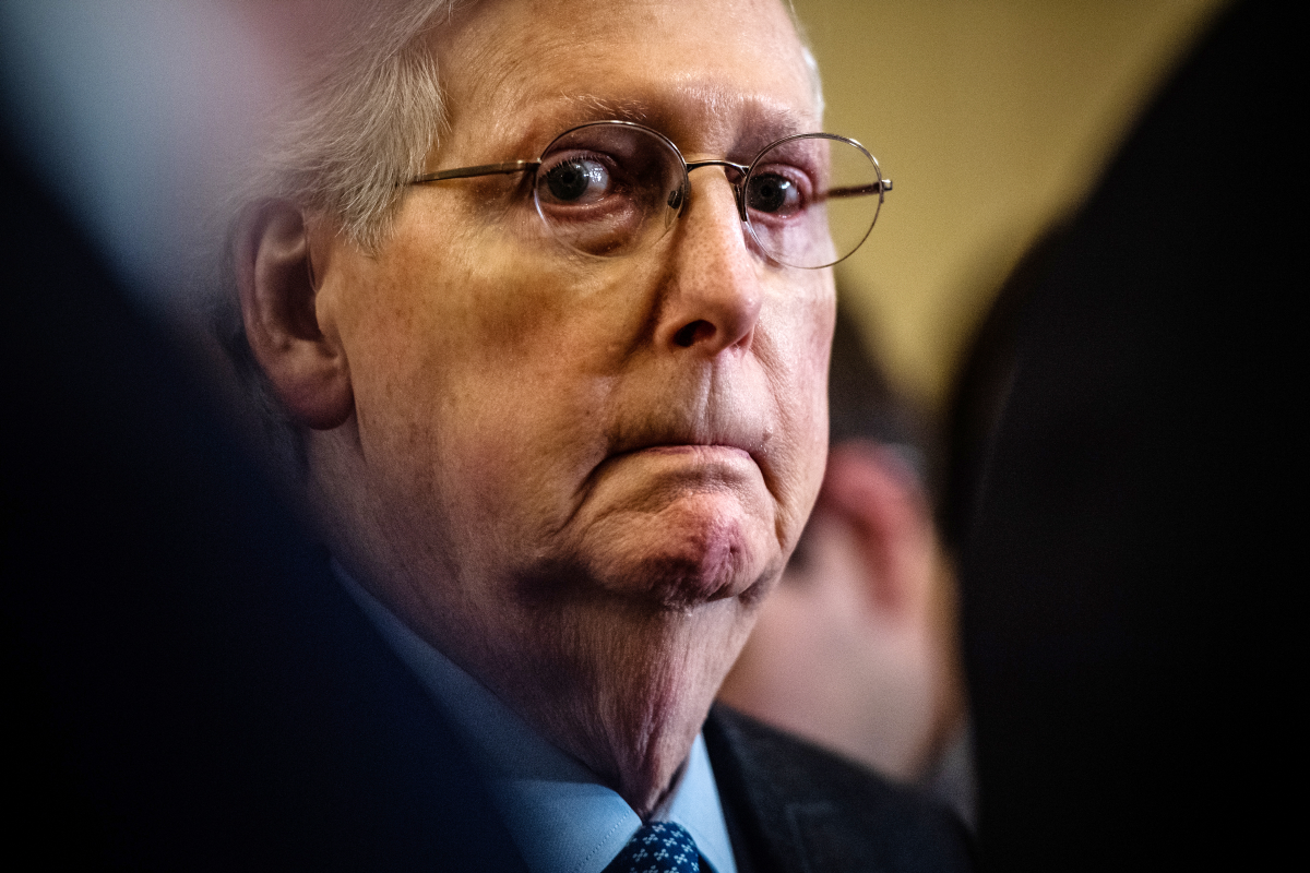 High Quality Mitch McConnell, afraid of Democratic success Blank Meme Template