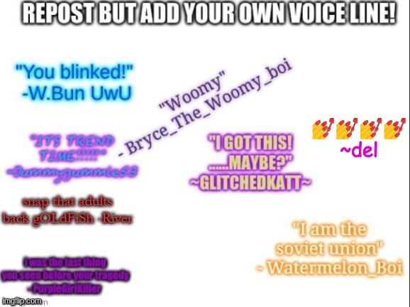 💅💅💅💅
~del | made w/ Imgflip meme maker