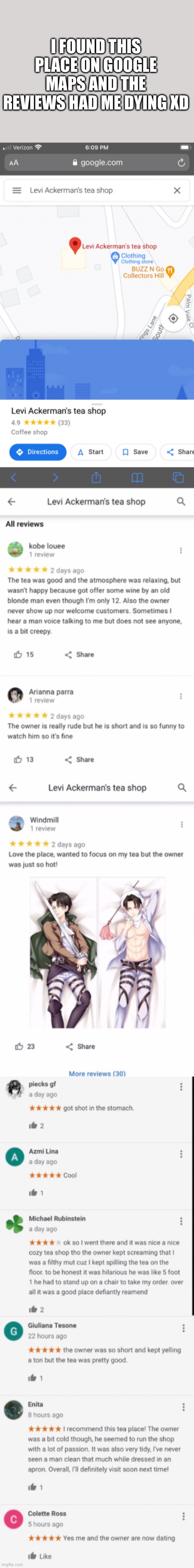 If you don’t believe me go look it up it’s in Bermuda | I FOUND THIS PLACE ON GOOGLE MAPS AND THE REVIEWS HAD ME DYING XD | image tagged in google maps,anime,aot,attack on titan | made w/ Imgflip meme maker