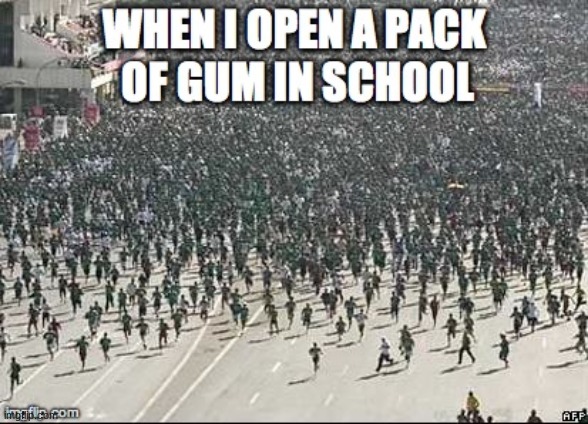 chill my dude...it just gum | image tagged in gumball,school meme | made w/ Imgflip meme maker