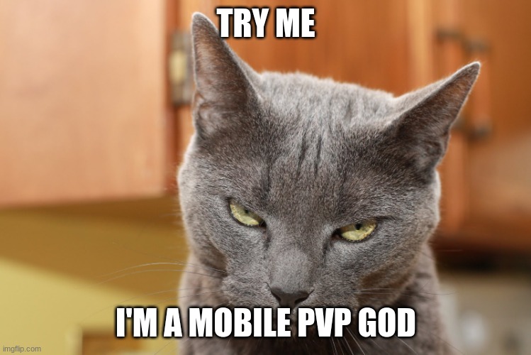 Try Me | TRY ME I'M A MOBILE PVP GOD | image tagged in try me | made w/ Imgflip meme maker