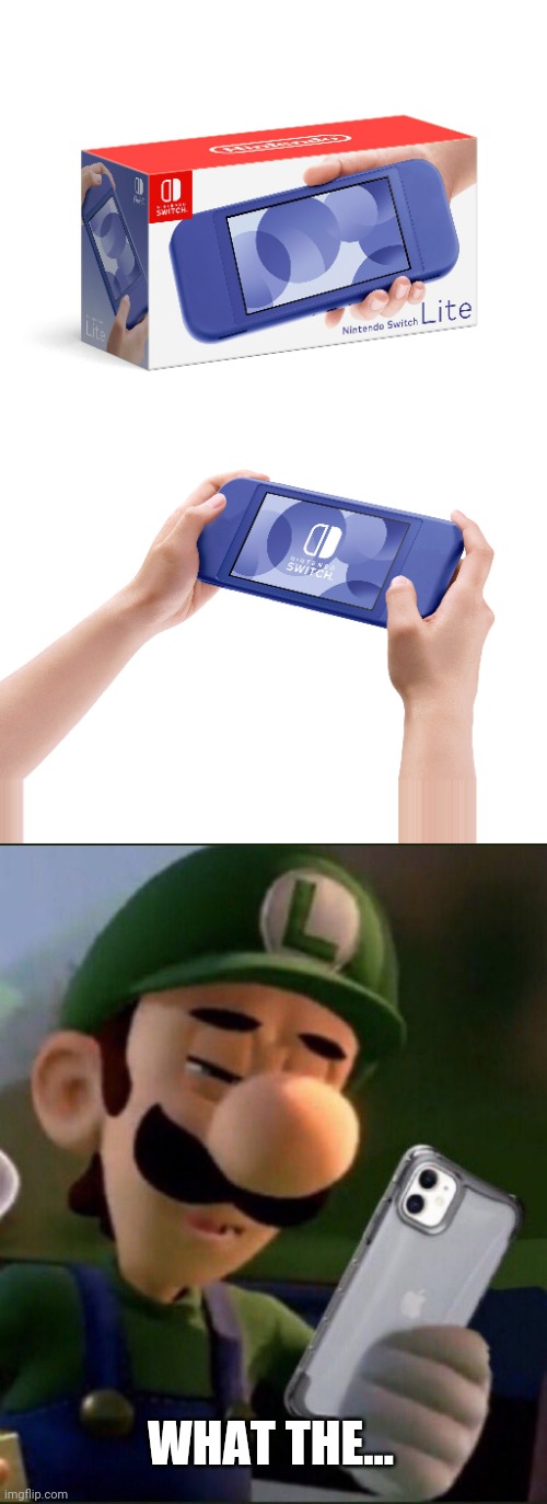 AT LEAST THERE'S NO  "JOY CON" DRIFT | WHAT THE... | image tagged in nintendo,luigi,nintendo switch,photoshop | made w/ Imgflip meme maker