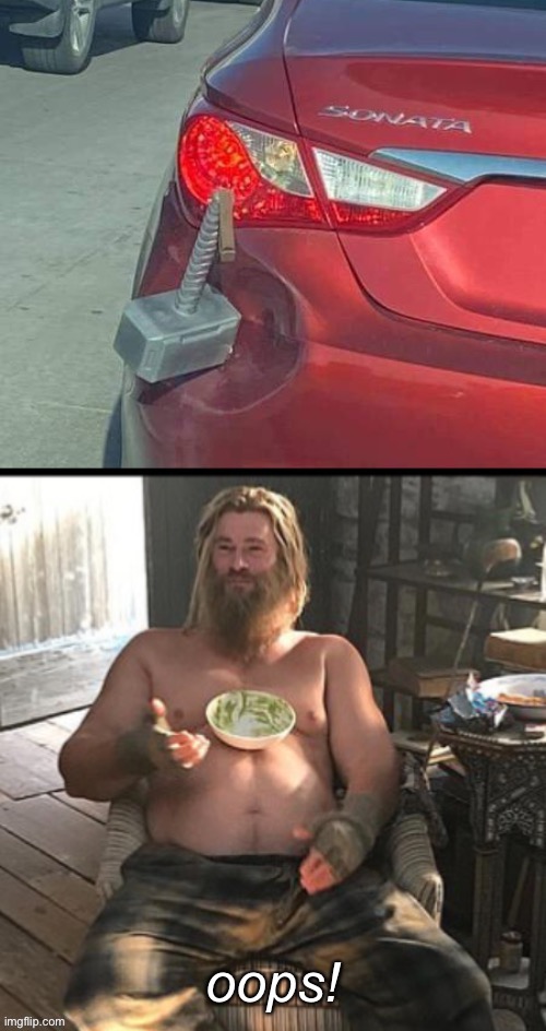 It Slipped | image tagged in funny memes,thor,hammer | made w/ Imgflip meme maker